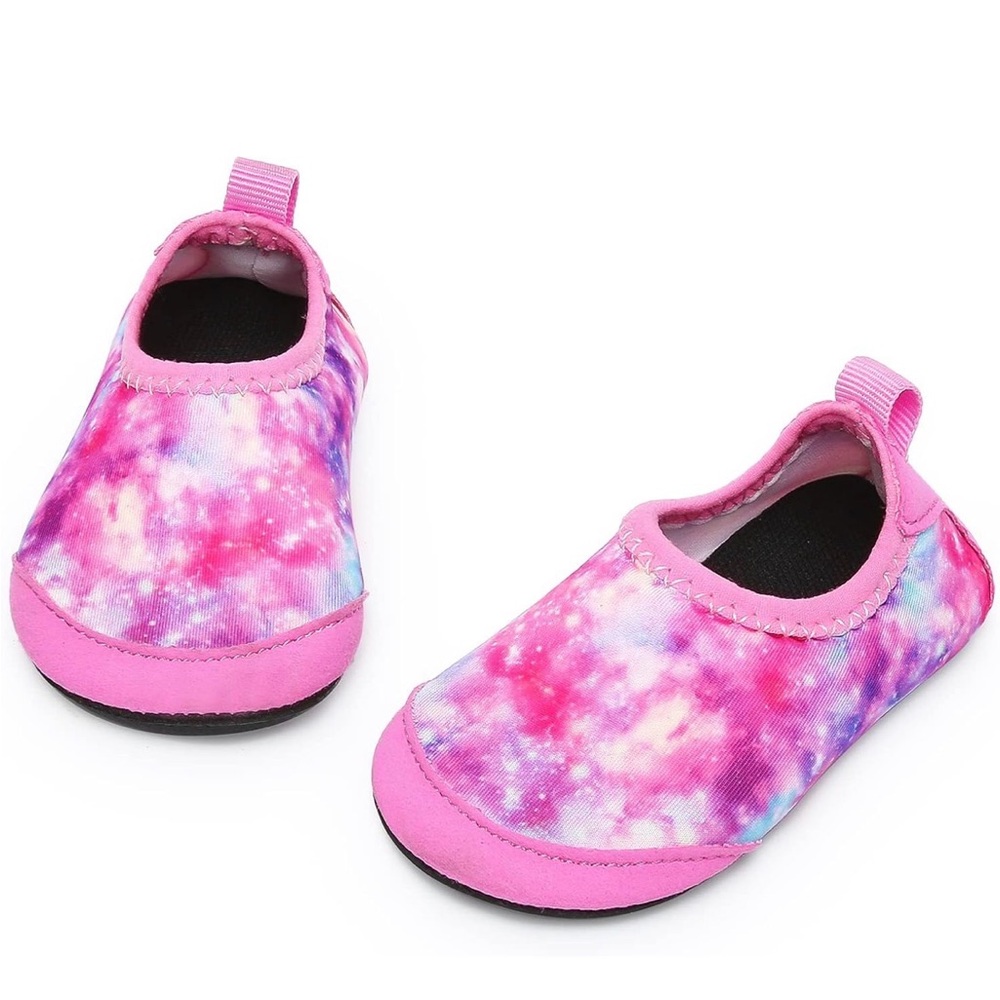 Water Shoes Barefoot Aqua Socks Non-Slip for Beach Pool Toddler Kids, size 4-4.5